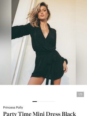 Princess Polly Black Wrap Mini Dress